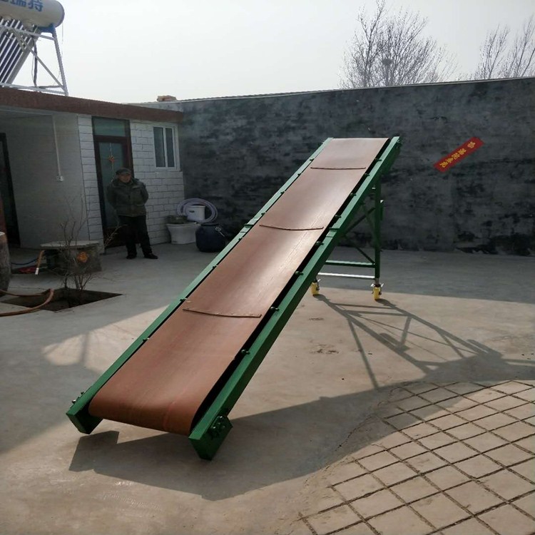小型防滑物料皮帶機，移動式輕型糧食裝車運輸機
